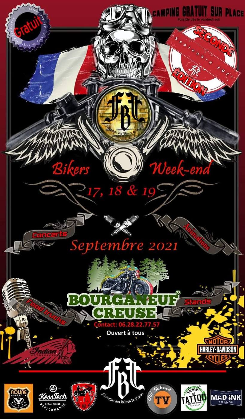 Affiche : Bikers Week-end Bourganeuf 2021