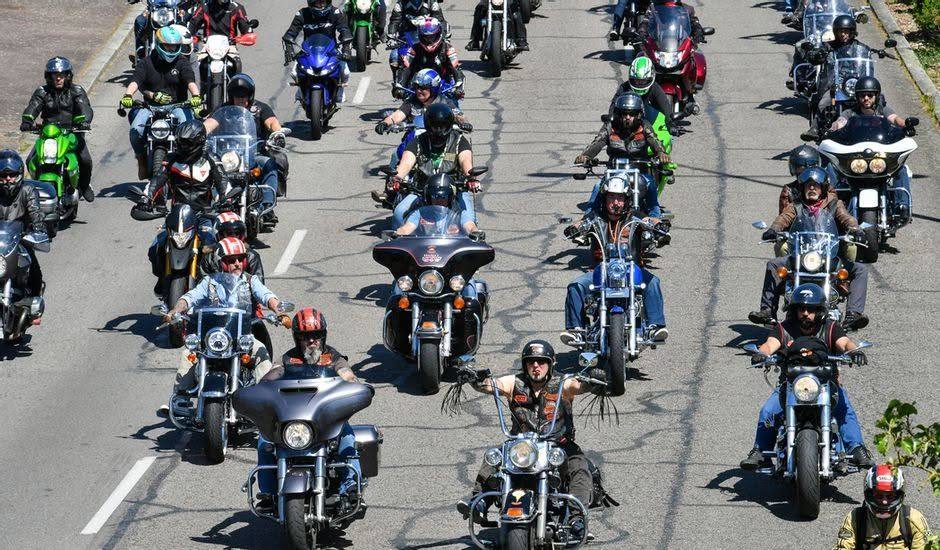 Cortège de motards