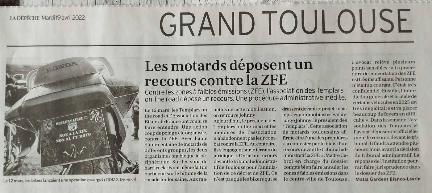 Affiche : Recours contre la ZFE, presse locale